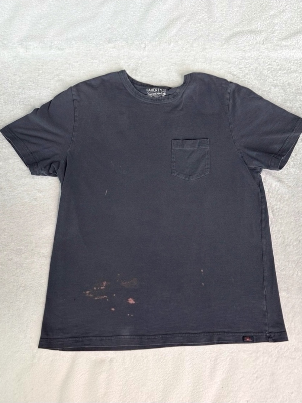 Faherty Sunwashed Bleached Organic Cotton T-Shirt L